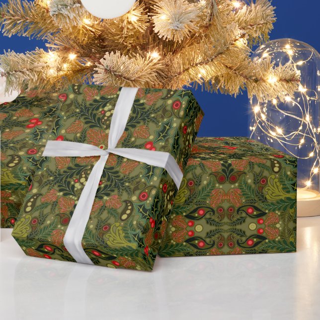 Papier Cadeau Enveloppe cadeau de Noël Paisley (Vacances)