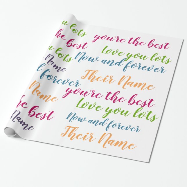 Papier Cadeau Enveloppe cadeau de texte personnalisé - Script d' (Déroulé)