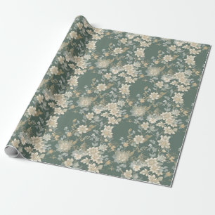 Papier Cadeau Enveloppe cadeau d'élégance florale intemporelle