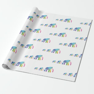 Papier Cadeau Enveloppe Cadeau Eléphant Arc-en-ciel pour enfants