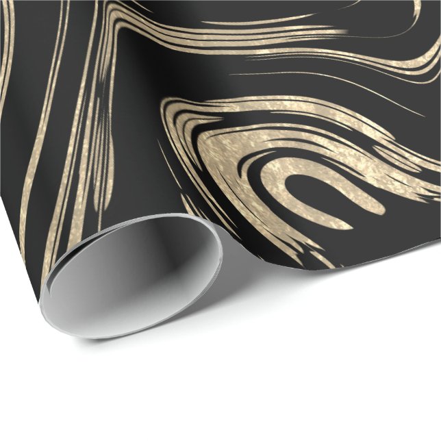 Papier Cadeau Enveloppe cadeau en or marbré (Coin rond)