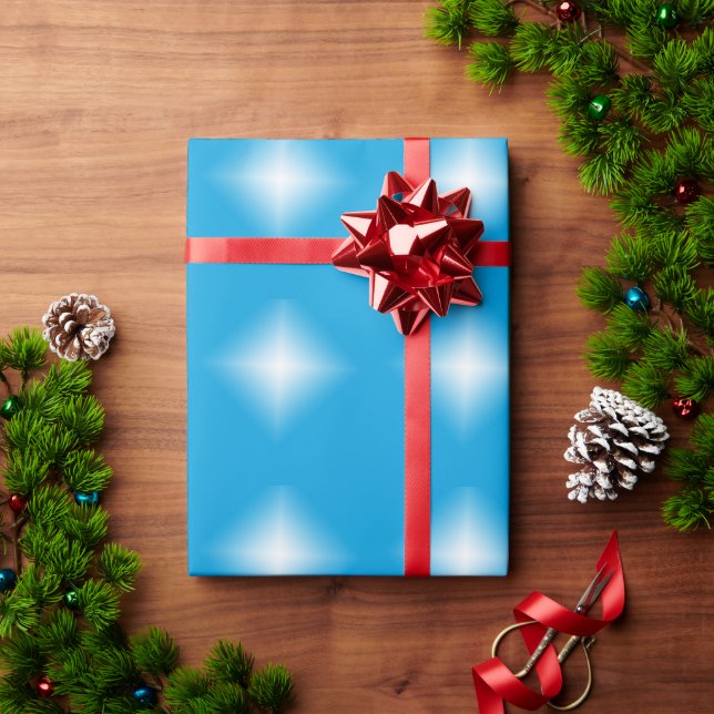 Papier Cadeau Enveloppe cadeau - Étoile blanche brillant sur ble (Cadeau de vacances)