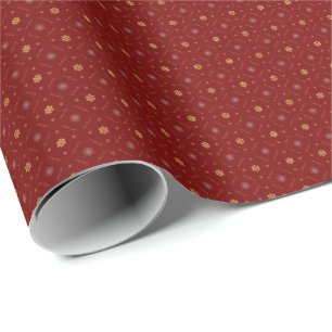 Papier Cadeau Enveloppe cadeau florale en or Crimson