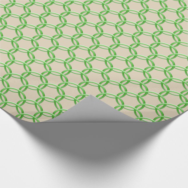 Papier Cadeau Enveloppe cadeau - Liens de chaîne verte sur Tan (Coin)