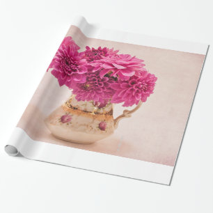 Papier Cadeau Enveloppe cadeau Magenta Dahlias