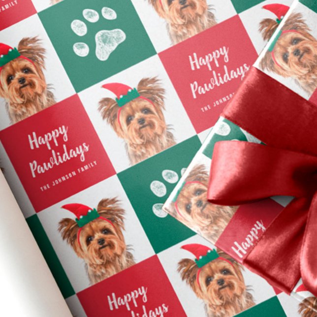 Papier Cadeau Enveloppe cadeau photo Empreinte de patte de chien (Créateur téléchargé)