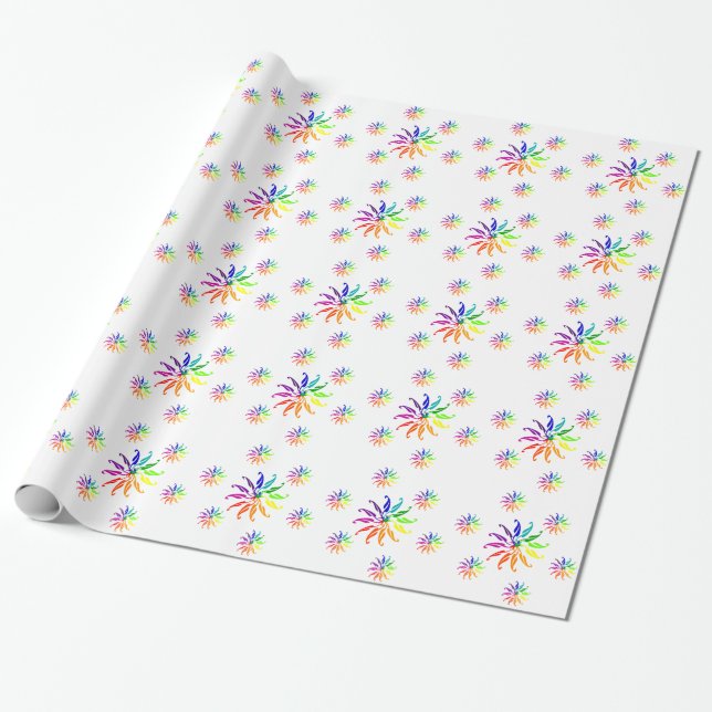 Papier Cadeau Enveloppe cadeau - Roues couleur (Déroulé)