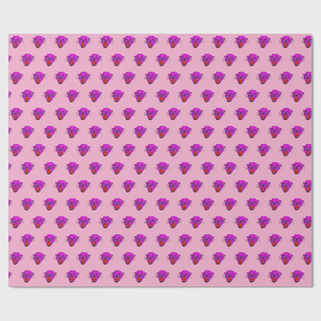 Papier Cadeau Enveloppe cadeau Wild Roar - Motif Panther rose (Plat)