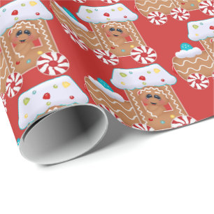 Papier Cadeau Enveloppe carrelée par fête de Noël mignonne de