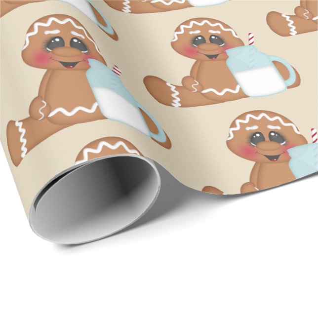 Papier Cadeau Enveloppe carrelée par fête de Noël mignonne de (Coin rond)