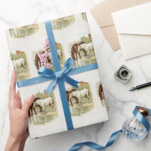Papier Cadeau Enveloppe carrelée par partie vintage d'amants de