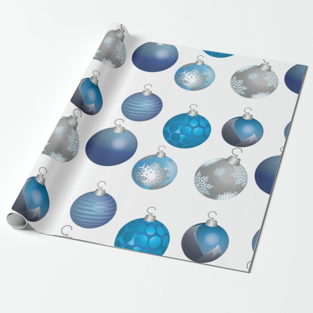Papier Cadeau Enveloppe de cadeau bleue argentée de Noël de (Déroulé)