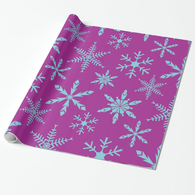 Papier Cadeau Enveloppe de cadeau congelée de flocons de (Déroulé)