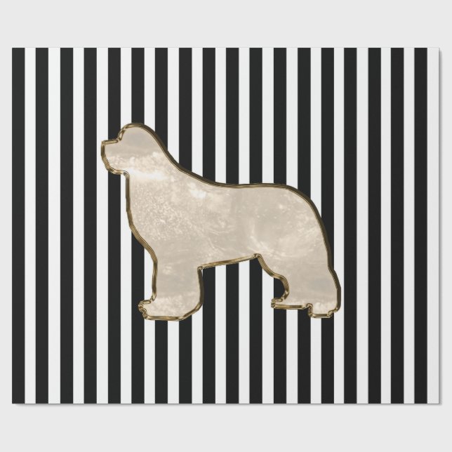 Papier Cadeau Enveloppe de cadeau de chien de Terre-Neuve d'or (Plat)