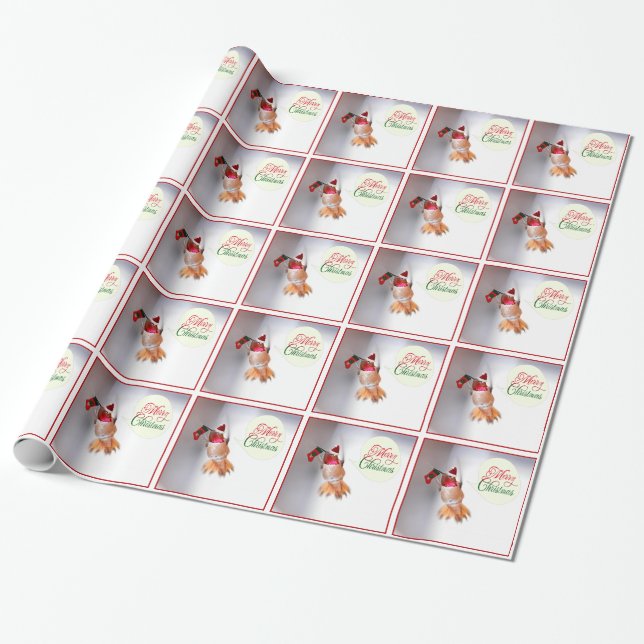 Papier Cadeau Enveloppe de cadeau de colibri de Joyeux Noël (Déroulé)