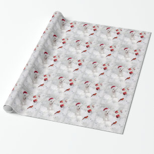 Papier Cadeau Enveloppe de cadeau de Noël de chiot de Westie -