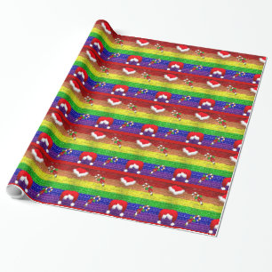 Papier Cadeau Enveloppe de cadeau de Noël de gay pride