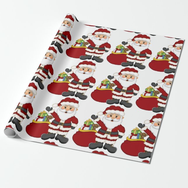Papier Cadeau Enveloppe de cadeau de Noël du père noël (Déroulé)