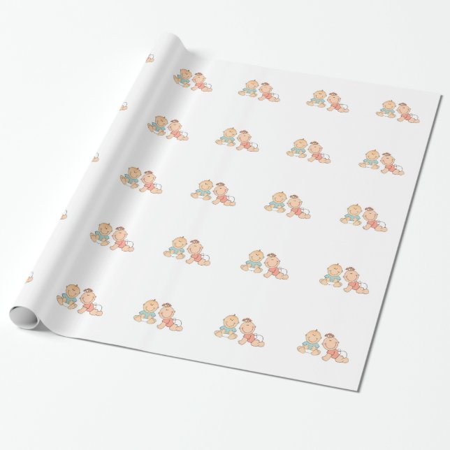 Papier Cadeau Enveloppe de cadeau de papier d'emballage de baby (Déroulé)