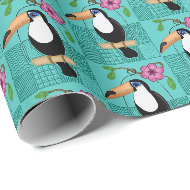 Papier Cadeau Enveloppe de cadeau de toucan (Coin rond)