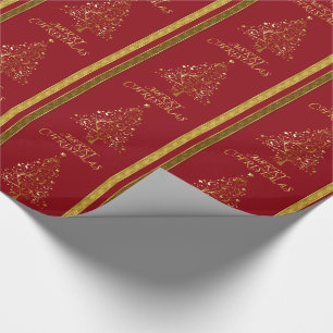 Papier Cadeau Enveloppe de cadeau élégante d'arbre de Noël d'or