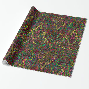Papier Cadeau Enveloppe de cadeau exotique de damassé de boho de