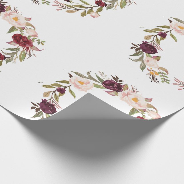 Papier Cadeau enveloppe de cadeau florale de guirlande de (Coin)
