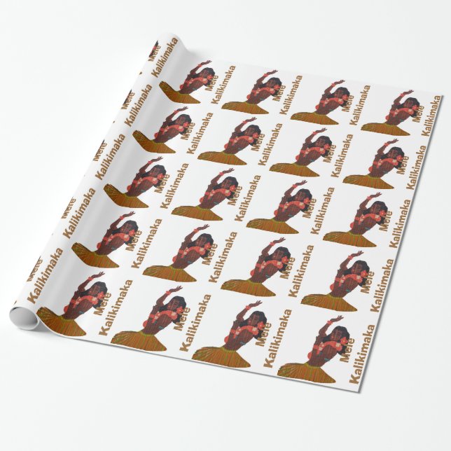 Papier Cadeau Enveloppe de cadeau hawaïenne de Mele Kalikimaka (Déroulé)