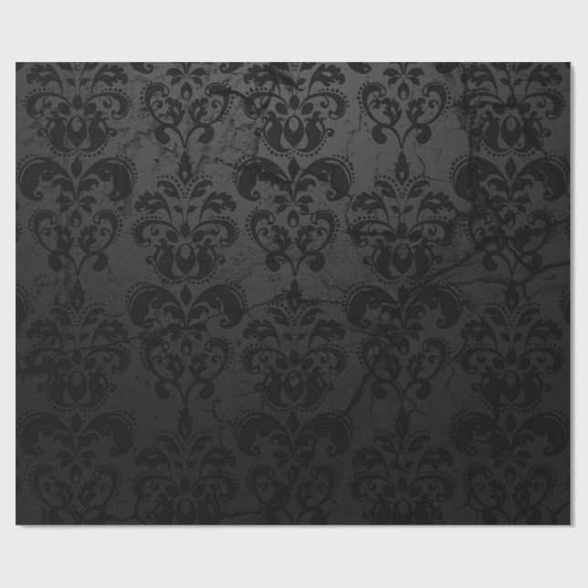 Papier Cadeau Enveloppe de cadeau noire de damassé (Plat)