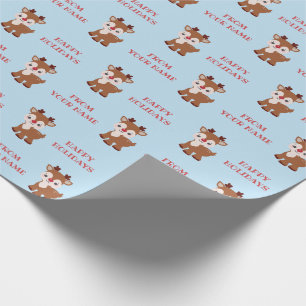 Papier Cadeau Enveloppe de cadeau personnalisée par renne mignon
