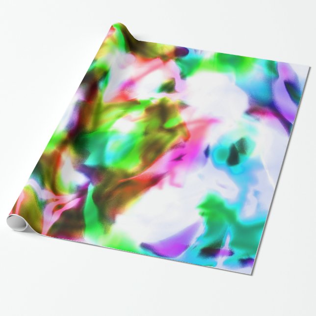 Papier Cadeau Enveloppe de cadeau rêveuse psychédélique (Déroulé)