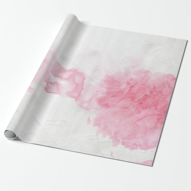 Papier Cadeau Enveloppe de cadeau rose d'aquarelle (Déroulé)