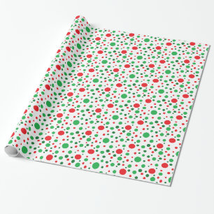 Papier Cadeau Enveloppe de cadeau rouge et verte de pois de Noël