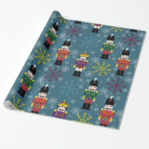 Papier Cadeau Enveloppe de cadeau royale de casse-noix, bleue