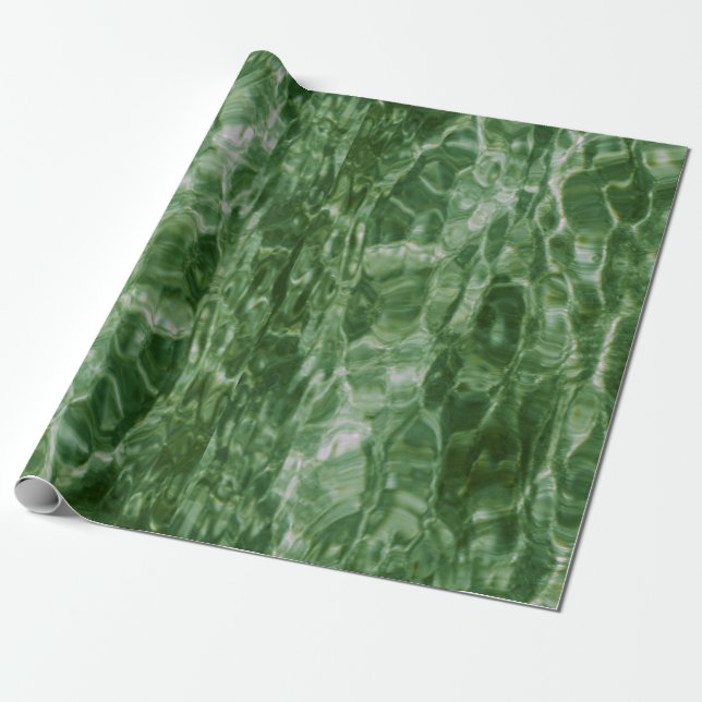 Papier Cadeau Enveloppe de cadeau verte abstraite de l'eau (Déroulé)