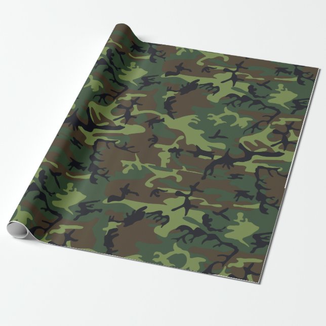Papier Cadeau Enveloppe de camo de chasseurs (Déroulé)