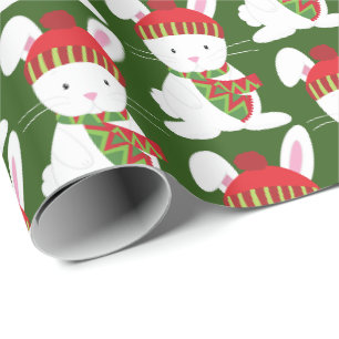 Papier Cadeau Enveloppe de fête de partie de lapin de Noël de