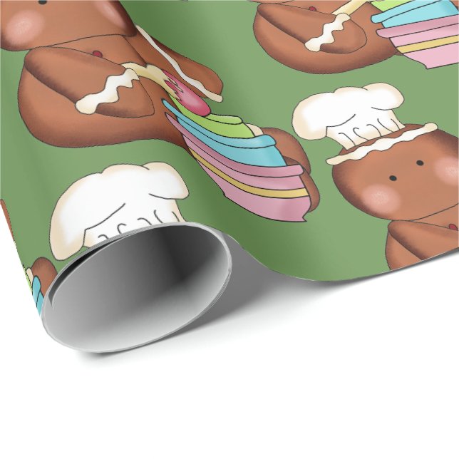 Papier Cadeau Enveloppe de fête de vacances de pain d'épice de (Coin rond)