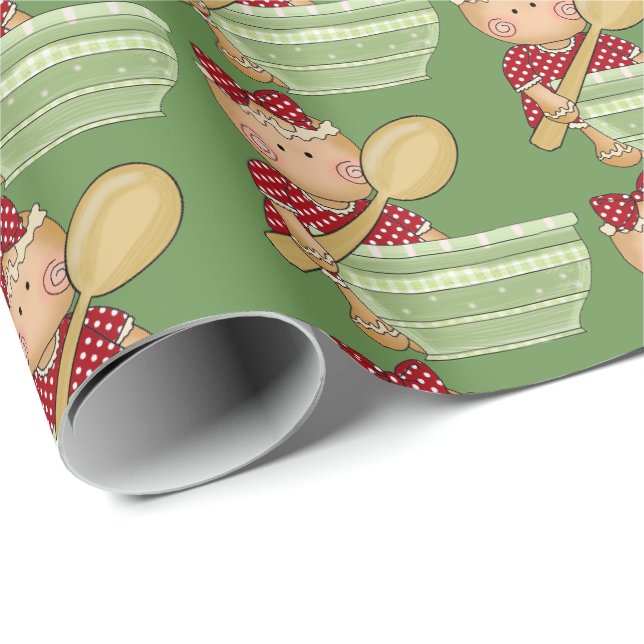 Papier Cadeau Enveloppe de fête de vacances de pain d'épice de (Coin rond)