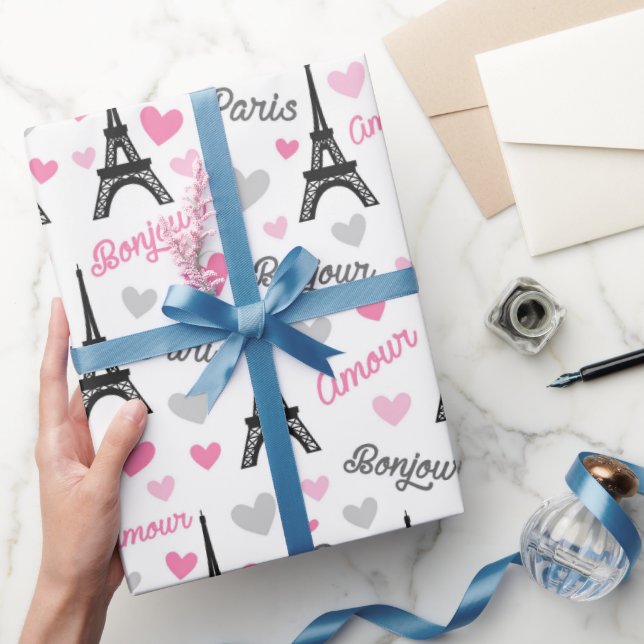 Papier Cadeau Enveloppe de la fête motif Bonjour Paris (Cadeaux)