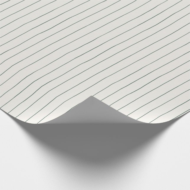 Papier Cadeau Enveloppe de Noël verte à bande minimale (Coin)