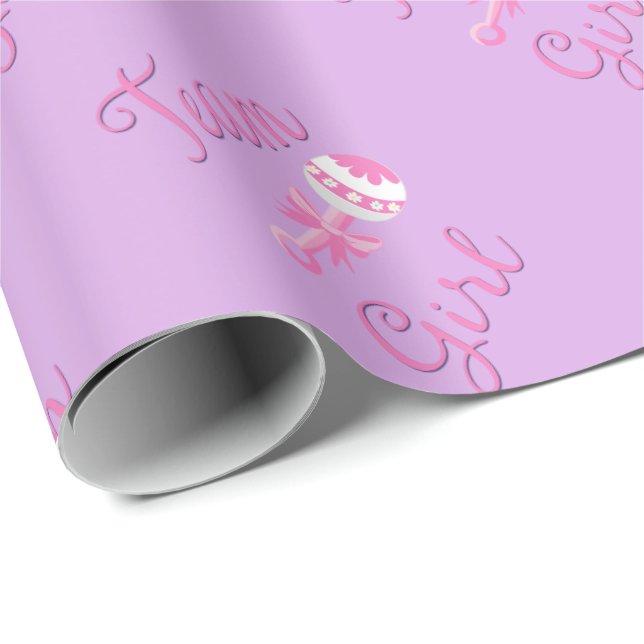 Papier Cadeau Enveloppe de révélation de genre pour les filles d (Coin rond)