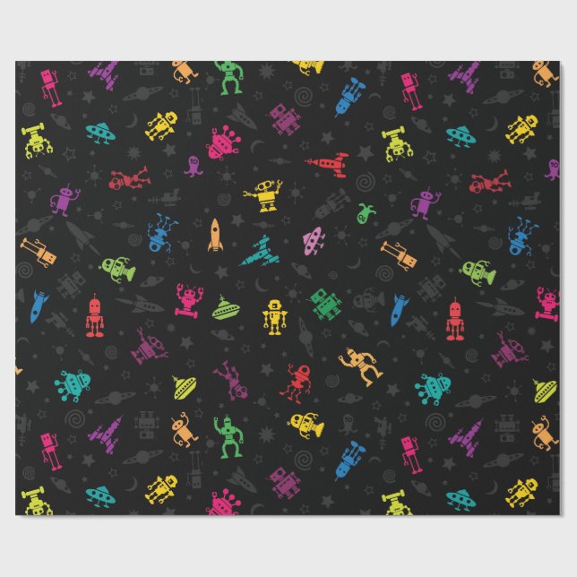 Papier Cadeau Enveloppe de robot (Plat)