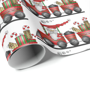 Papier Cadeau Enveloppe de vacances de train de Père Noël de