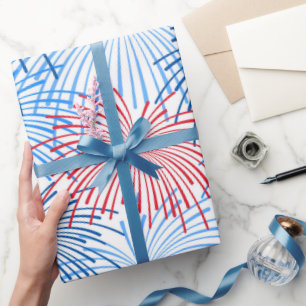Papier Cadeau enveloppe patriotique de partie de feux d'artifice