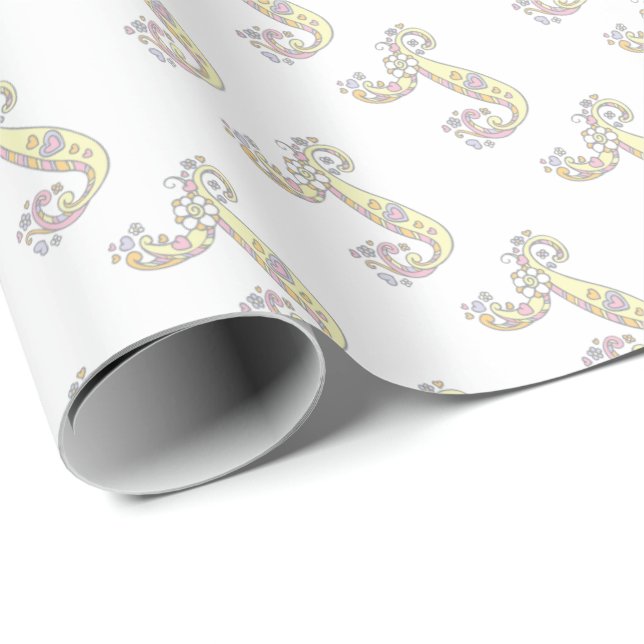 Papier Cadeau Enveloppe personnalisée par monogramme de la (Coin rond)