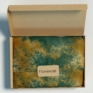 Papier Cadeau Enveloppe vert-foncé verte affligée d'or