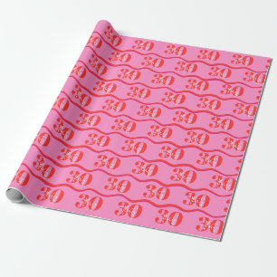 Papier Cadeau Enveloppement cadeau coloré de 30e anniversaire
