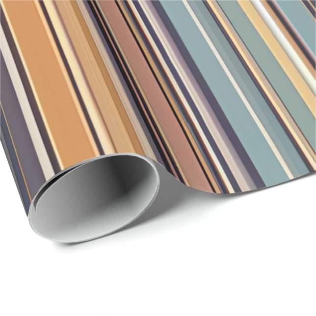 Papier Cadeau Enveloppement Cadeau Rustique Sunset Stripes - Mid (Coin rond)