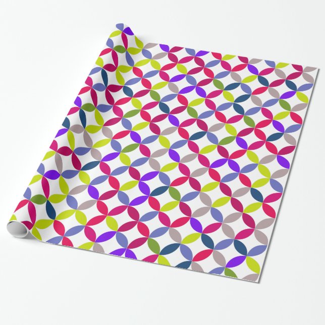 Papier Cadeau Enveloppement circulaire à motif coloré (Déroulé)